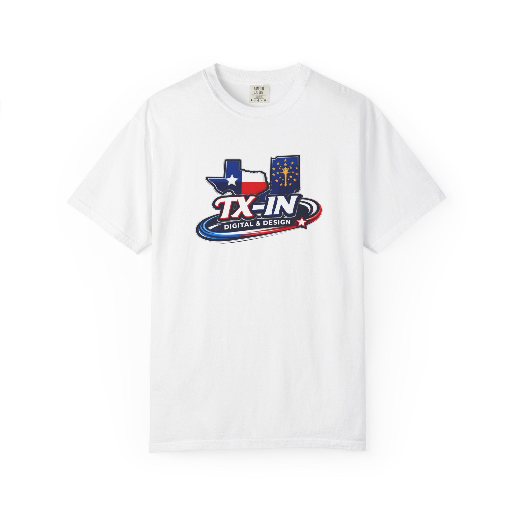 Texas Indiana Logo TX-IN graphic T-Shirt | Lone Star Flag design