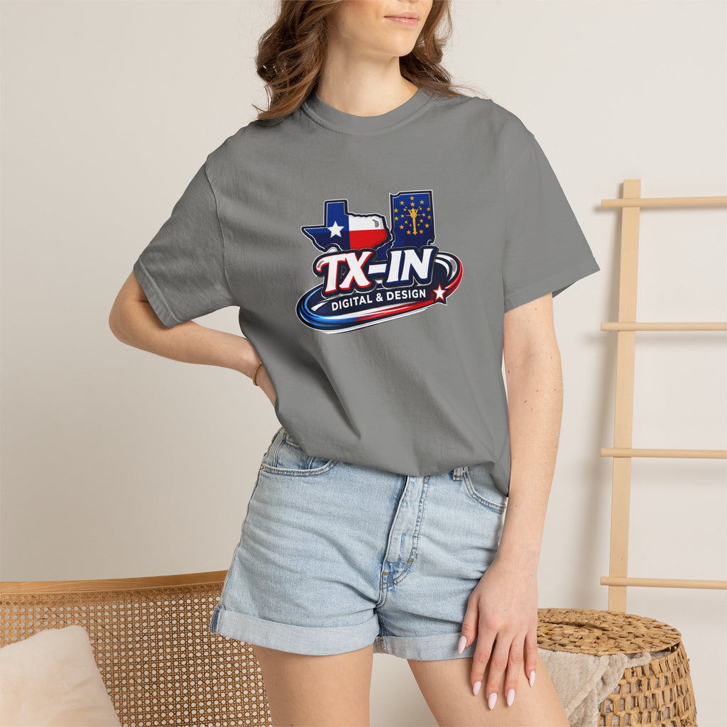 Texas Indiana Logo TX-IN graphic T-Shirt | Lone Star Flag design
