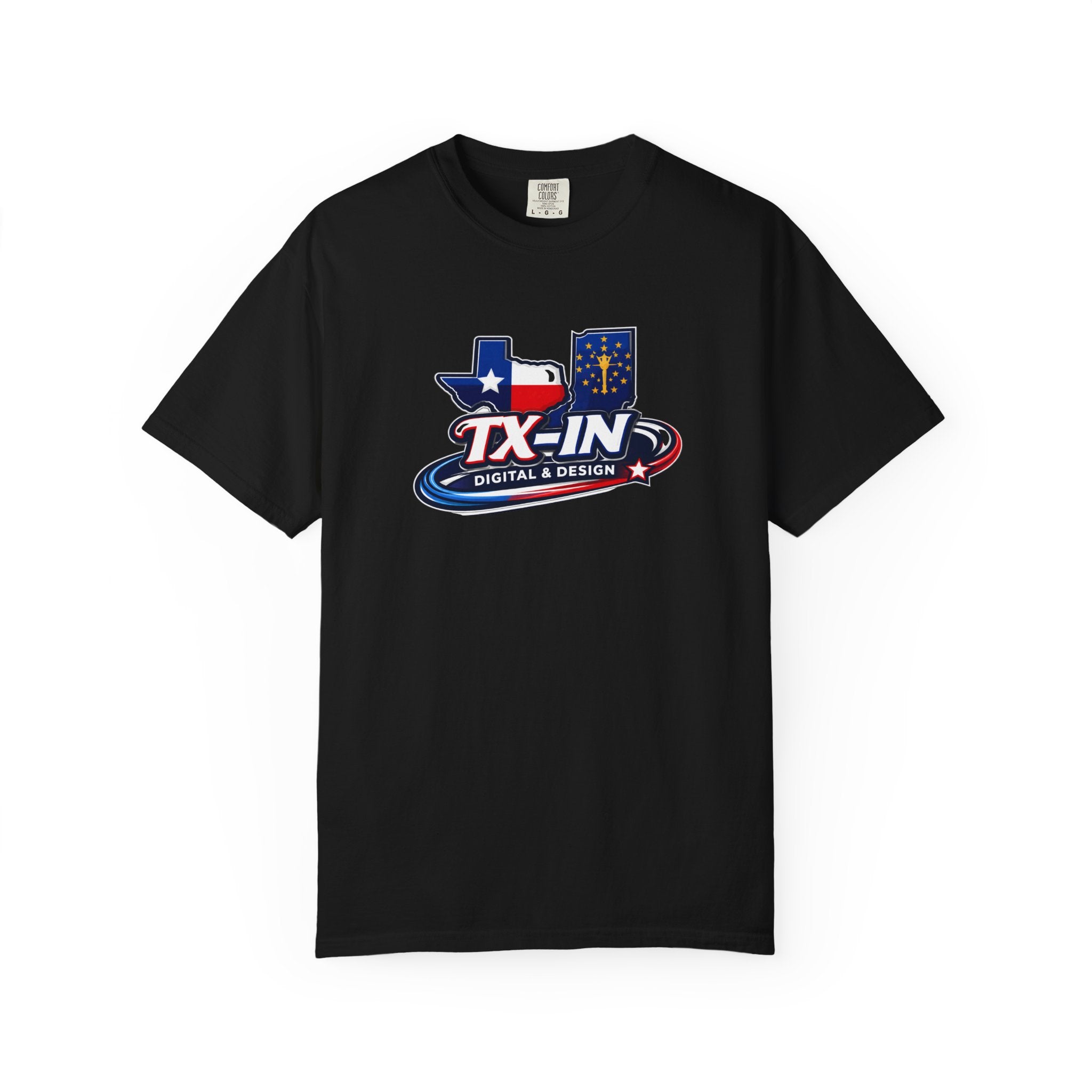 Texas Indiana Logo TX-IN graphic T-Shirt | Lone Star Flag design
