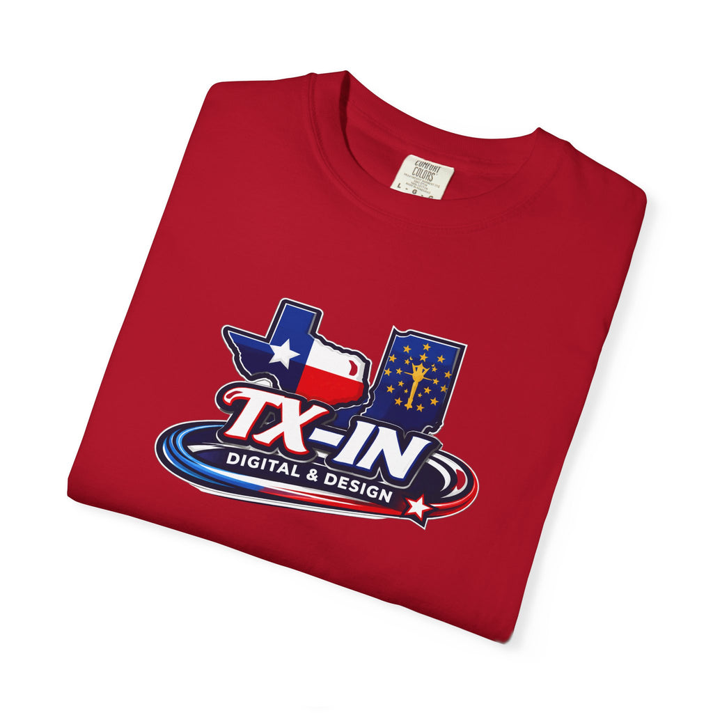 Texas Indiana Logo TX-IN graphic T-Shirt | Lone Star Flag design