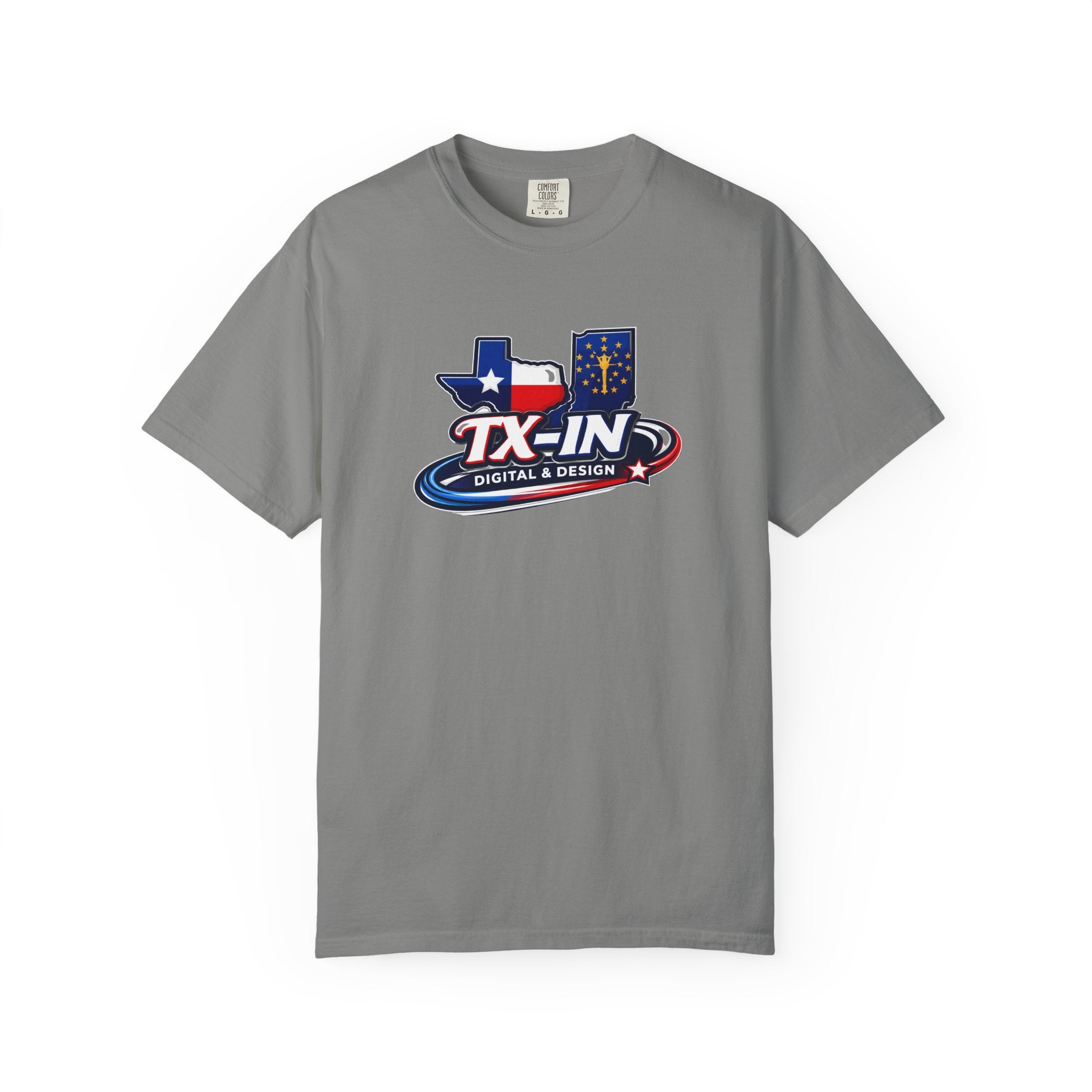 Texas Indiana Logo TX-IN graphic T-Shirt | Lone Star Flag design