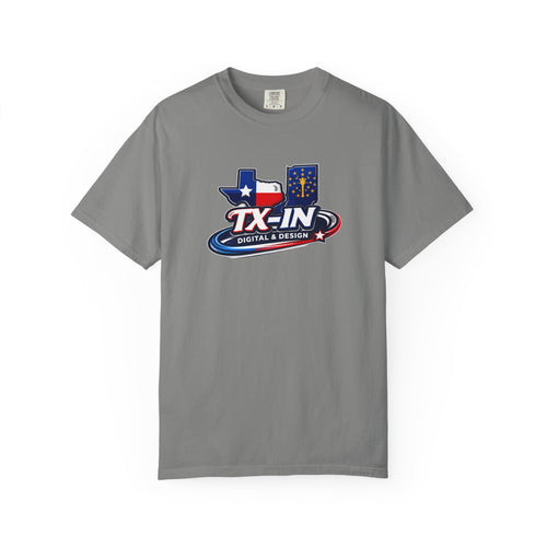 Texas Indiana Logo TX-IN graphic T-Shirt | Lone Star Flag design