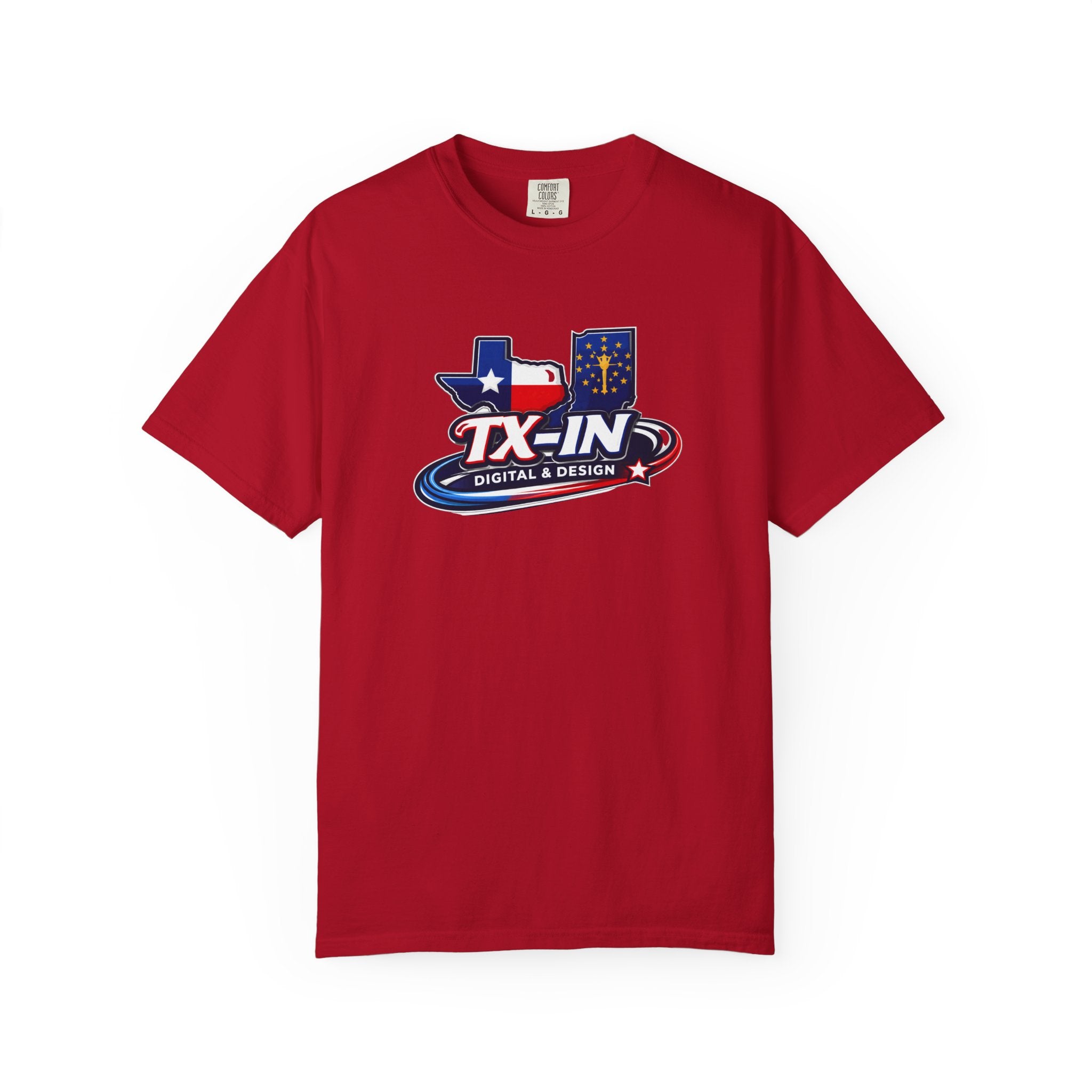 Texas Indiana Logo TX-IN graphic T-Shirt | Lone Star Flag design