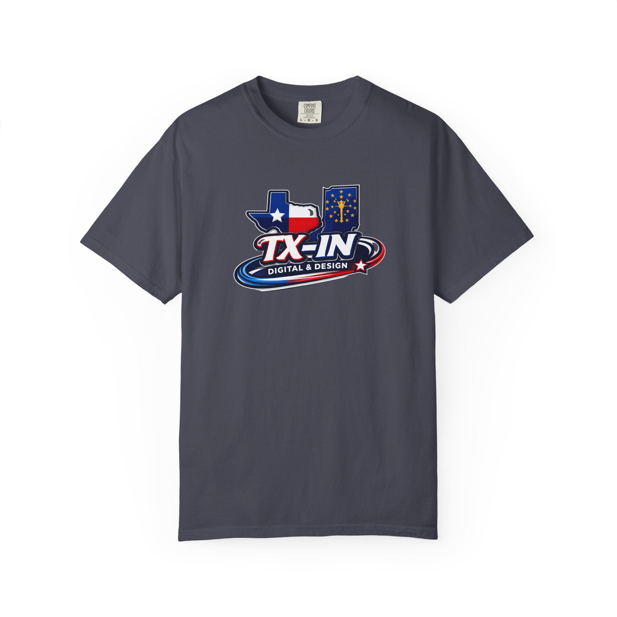 Texas Indiana Logo TX-IN graphic T-Shirt | Lone Star Flag design