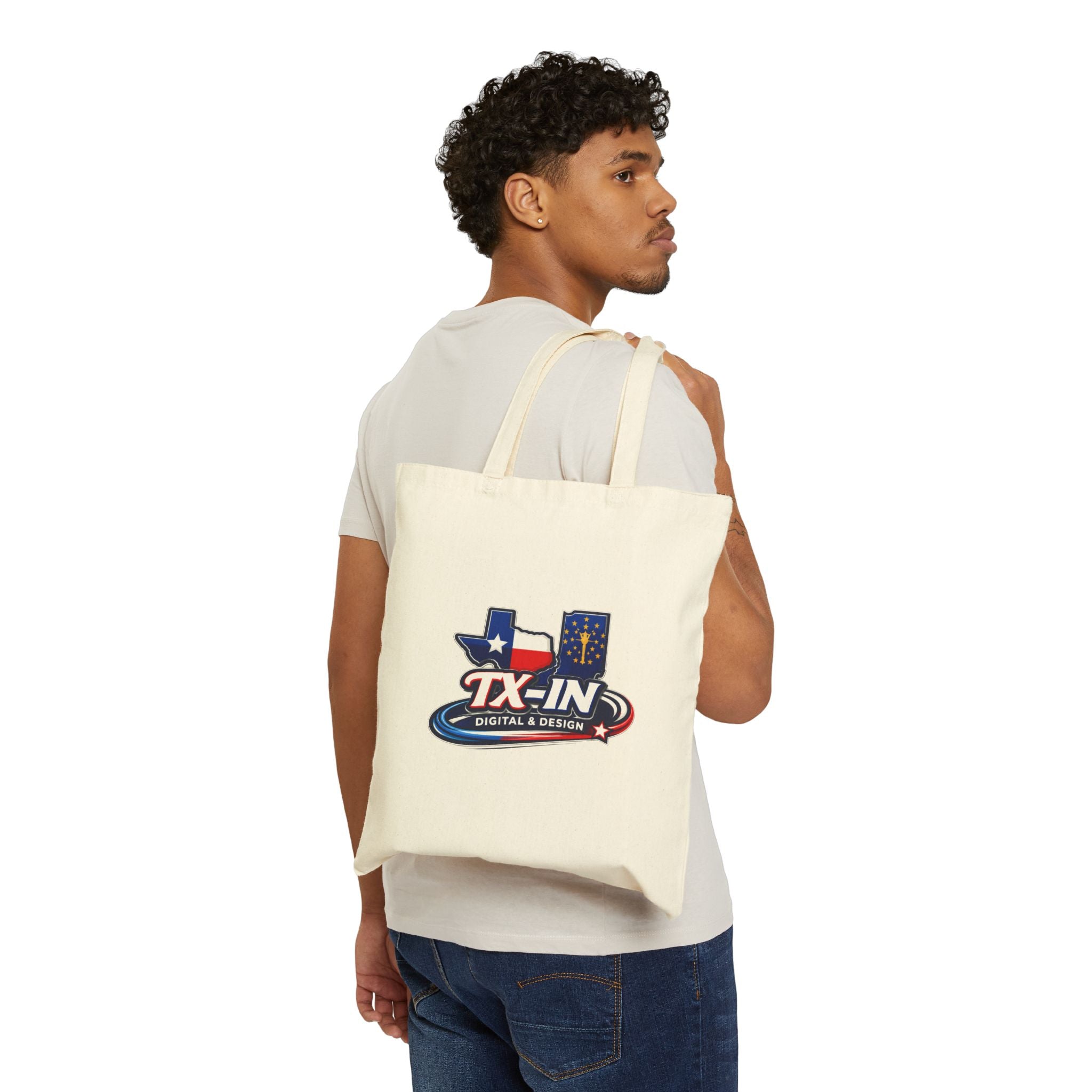 TX-IN Logo Tote Bag | Canvas Grocery Market Bag